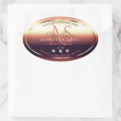 シマリーレッドブラウン製品ラベルジュエリーイニシャル 楕円形シール (バッグ)