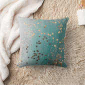 シマリー金ゴールドスターズオンティール(緑がかった色) クッション (ブランケット)