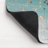 シマリー金ゴールドスターズオンティール（緑がかった色） マウスパッド (コーナー)