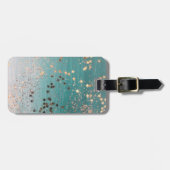 シマリー金ゴールドスターズオンティール（緑がかった色） ラゲッジタグ (正面横)