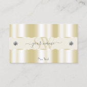 シマリー金ゴールドスパークルダイヤモンドモノグラムラグジュアリー 名刺 (正面)