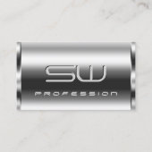 シマーエレガントリーシルバーと大3Dイニシャルグラム 名刺 (正面)