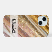 シマーリングガーリーパステルグリッター iPhone 15ケース (裏面横)