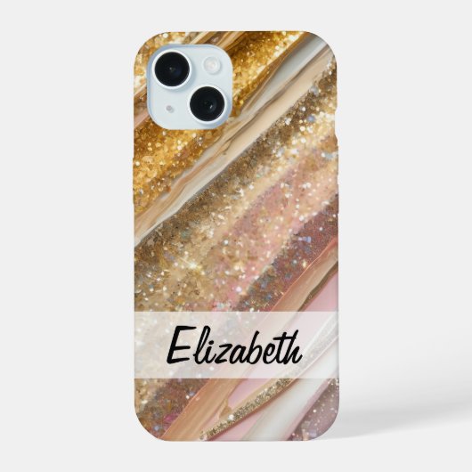 シマーリングガーリーパステルグリッター iPhone 15ケース (裏面)