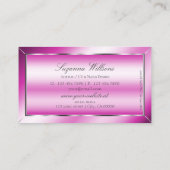 シマーリーピンクとシルバーデコールプロフェッショナルシック 名刺 (裏面)