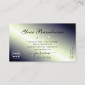 シマーリーブルーきらめくブラックダイヤモンドとロゴ 名刺 (裏面)