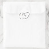 シマ柄の猫の線画 ラウンドシール (バッグ)