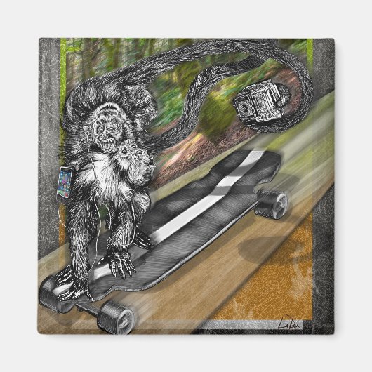 シミアンスケートセルフィー マグネット (正面)