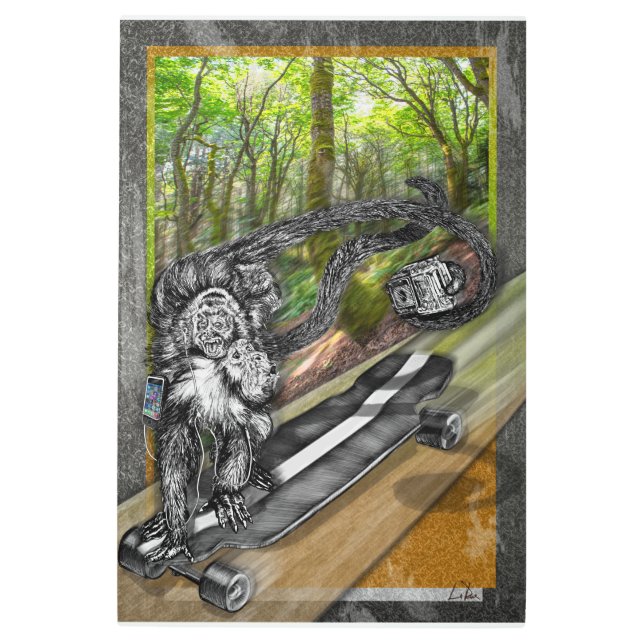 シミアンスケートセルフィー メタルプリント (正面)