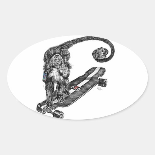 シミアンセルフィー 楕円形シール (正面)
