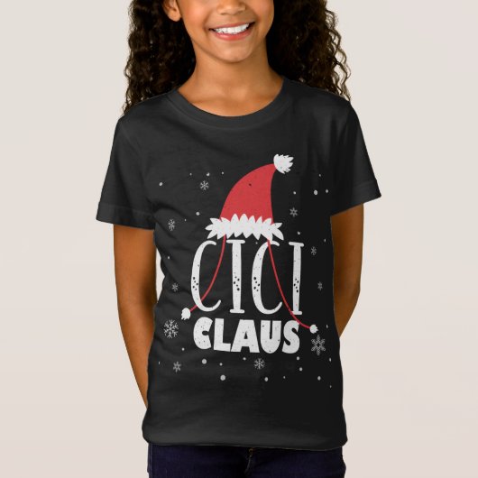 シミクロースサンタ帽子かわいい祖母シチクリスマスF Tシャツ (正面)