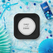 シミニマルック白黒結婚ズ ペーパープレート (パーティー)