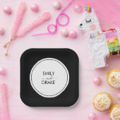 シミニマルック白黒結婚ズ ペーパープレート (パーティー)