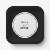 シミニマルック白黒結婚ズ ペーパープレート (正面)