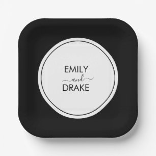 シミニマルック白黒結婚ズ ペーパープレート