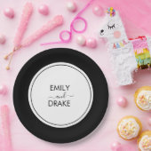 シミニマルック白黒結婚ズ ペーパープレート (パーティー)