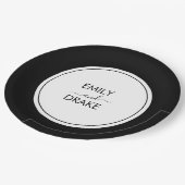 シミニマルック白黒結婚ズ ペーパープレート (アングル)