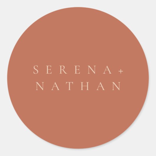 シミニマルッモダンク赤面&ラストサンセット結婚ズ ラウンドシール (正面)