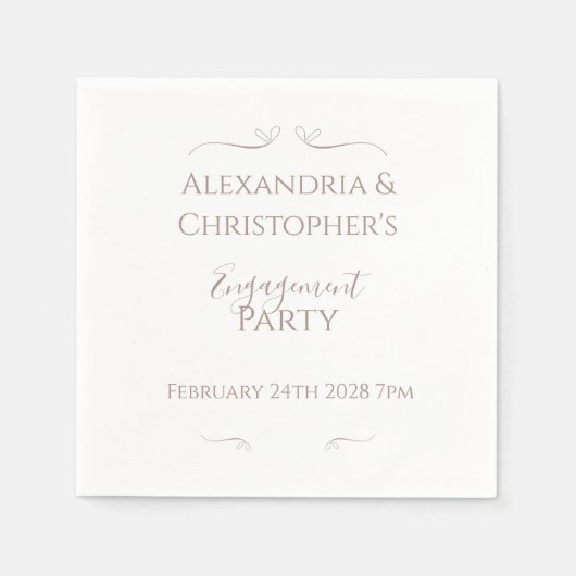 シミニマルッ結婚ク婚約パーティ スタンダードカクテルナプキン (正面)