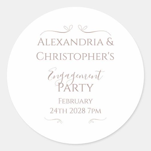 シミニマルッ結婚ク婚約パーティ ラウンドシール (正面)