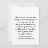 シミプルモノグラムエレガントブラックとブラック結婚ズ サンキューカード (裏面)