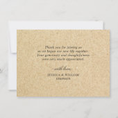 シミュレートされたクラフト紙ハンドドロー結婚ドマウンテンズ サンキューカード (裏面)