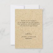 シミュレートされたクラフト紙ハンドドロー結婚ドマウンテンズ サンキューカード (裏面)