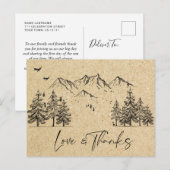 シミュレートされたクラフト紙フォレストマウンテンズサンキュー ポストカード (正面/裏面)