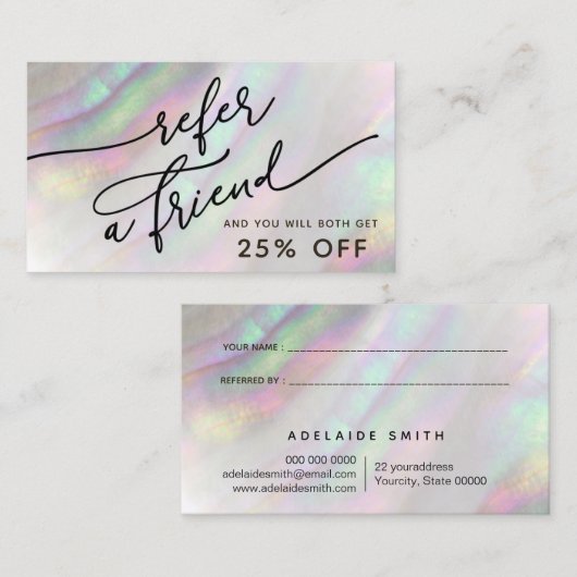 シミュレートされたシェル参照カード 名刺 (正面/裏面)