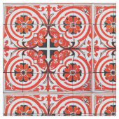 シミュレートされたモザイクタイルの繰り返し簡単の切り取りと一致 ファブリック (クローズアップ)