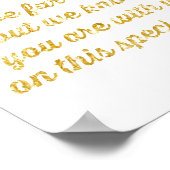 シミュレートされた金ゴールドフォイルを備えたメモリテーブル引用文ポスター ポスター (角)