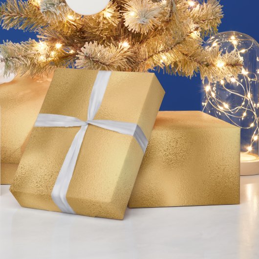 シミュレートされた金箔テクスチャエレガントお祝い ラッピングペーパー (クリスマス)