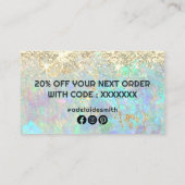 シミュレートグリッター感謝していオパールあなた名刺 名刺 (裏面)