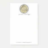 シミュレートモダンホイルモノグラム円イニシャル ポストイット (正面)