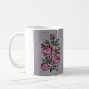 シミュレート刺繍フローラコーヒーマグ コーヒーマグカップ