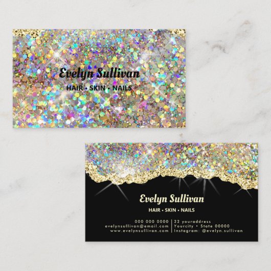 シミュレート金ゴールドグリッター名刺 名刺 (正面/裏面)