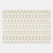 シミュレート金ゴールド金属タイポグラフィクリスマス ラッピングペーパーシート (正面)