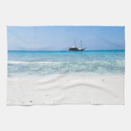 シミランホワイトビーチとターコイズブルー海 キッチンタオル