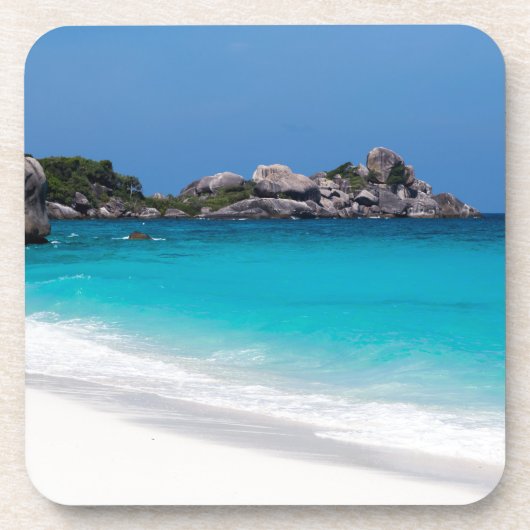 シミランホワイトビーチとターコイズブルー海 コースター (正面)