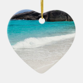 シミランホワイトビーチとターコイズブルー海 セラミックオーナメント