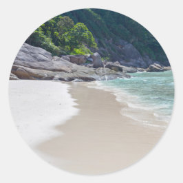 シミランホワイトビーチとターコイズブルー海 ラウンドシール