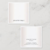 シムエレガントプモダンルシルバフェイクープレーンシックラグジュアリー スクエア名刺 (正面/裏面)