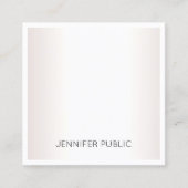シムエレガントプモダンルシルバフェイクープレーンシックラグジュアリー スクエア名刺 (正面)