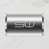 シムエレガントメリーシルバーと大型3Dイニシャルシック 名刺 (正面)