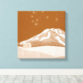 シムハット山タラナキ キャンバスプリント (インサイチュ (ウッドフロア))