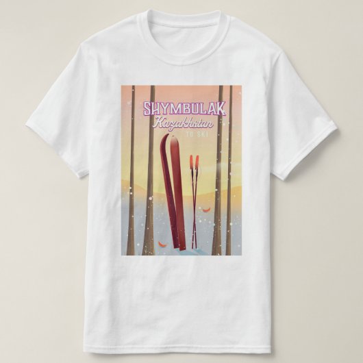 シムブラク カザフスタン スキーの旅 ポスター Tシャツ (デザイン正面)