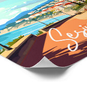 シムブラポルトガルヴィンテージ旅行イラストレーション ポスター (角)