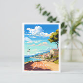 シムブラポルトガルヴィンテージ旅行イラストレーション ポストカード (スタンド正面)