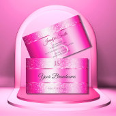 シムメリガーリーピンクスパークリーグリッタースターズイニシャル 名刺