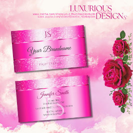 シムメリガーリーピンクスパークリーグリッタースターズイニシャル 名刺